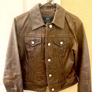 Gap, leather women’s jacket, size extra small.